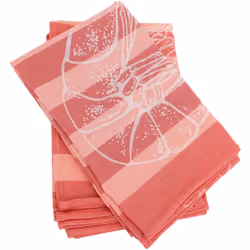 Lot de 2 torchons de cuisine toile 50x70 cm collection SEAFOOD orange Les torchons de cuisine de la collection SEAFOOD insuff ...