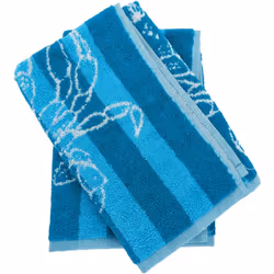Lot de 2 torchons de cuisine éponge 50x50 cm collection SEAFOOD bleu Les torchons de cuisine de la collection SEAFOOD insuffl ...