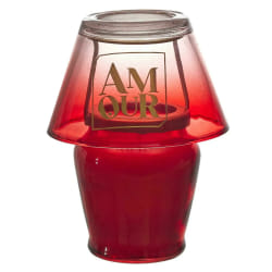 Bougie parfumée forme de lampe collection AMOUR cire de paraffine senteur rêve poudré rouge