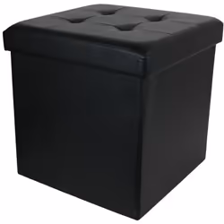 COFFRE POUF CHIC NOIR Ce siège d'appoint design et pliable apportera beaucoup de cachet dans votre séjour ! Découvrez le desi ...