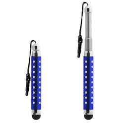 Stylet - Avizar - Rétractable - Bleu - Compatible écran tactile - Strass