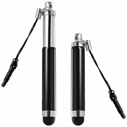 Stylet - AVIZAR - Noir - Rétractable - Compatible écran tactile - Embout silicone