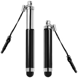 Stylet - AVIZAR - Noir - Rétractable - Compatible écran tactile - Embout silicone