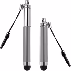 Stylet - Avizar - Argent - Rétractable - Embout en silicone - Compatible écran tactile