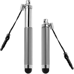 Stylet - Avizar - Argent - Rétractable - Embout en silicone - Compatible écran tactile