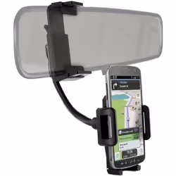 Support Voiture - AVIZAR - Fixation Rétroviseur - Orientable 360° - Clips Extensibles - Noir