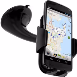 Support Voiture - AVIZAR - Rotatif Noir - Fixation Ventouse - Compatible Smartphones 50-75mm