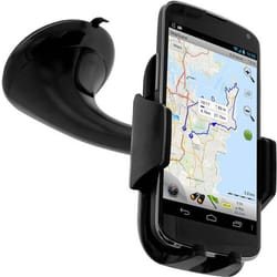 Support Voiture - AVIZAR - Rotatif Noir - Fixation Ventouse - Compatible Smartphones 50-75mm