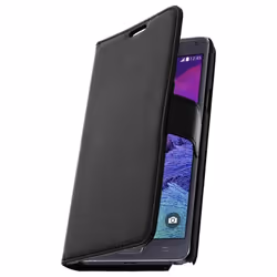 Housse Etui Folio - AVIZAR - Samsung Galaxy Note 4 - Eco-cuir - Noir - Fonction support