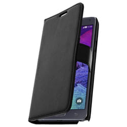 Housse Etui Folio - AVIZAR - Samsung Galaxy Note 4 - Eco-cuir - Noir - Fonction support