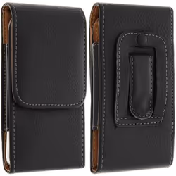 Etui Housse Ceinture - AVIZAR - Smartphone 142x73x9 mm - Éco-cuir Grainé - Rabat Vertical Magnétique - Noir