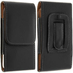 Etui Housse Ceinture - AVIZAR - Smartphone 142x73x9 mm - Éco-cuir Grainé - Rabat Vertical Magnétique - Noir