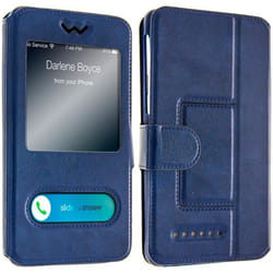Étui Smartphone - AVIZAR - Universel - Éco-cuir - Bleu nuit - 47 à 5 pouces