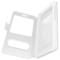 Étui Smartphone Universel - Blanc - 53 à 55 pouces - Fenêtre daffichage - Décrochage rapide - Souple
