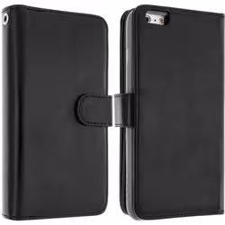 Housse Etui Folio Portefeuille - AVIZAR - iPhone 6 Plus - Similicuir - Noir - Aimantée