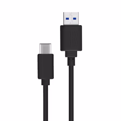 Câble USB Type C - Moxie - 1m - Cuir tressé - Charge/Synchronisation - Noir