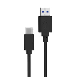 Câble USB Type C - Moxie - 1m - Cuir tressé - Charge/Synchronisation - Noir