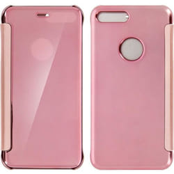 Housse Etui Folio Miroir Rose iPhone 7 Plus / iPhone 8 Plus Clapet translucide