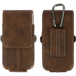 Housse Etui Ceinture - Universel - Marron - Éco-cuir - Smartphone jusquà 4.7 - Semi-rigide