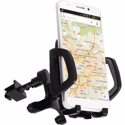 Support voiture - Smarttphone - Rotatif 360° - Maintien adhésif - Angle de 90° - Noir