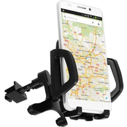 Support voiture - Smarttphone - Rotatif 360° - Maintien adhésif - Angle de 90° - Noir