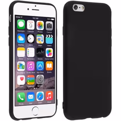 Coque arrière de protection AVIZAR pour iPhone 6S / 6 - Silicone gel souple mat - Noir