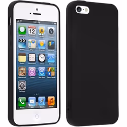 Coque arrière de protection - Apple - iPhone SE / 5S / 5 - Silicone TPU Gel - Noir Mat - Souple