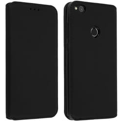 Housse folio portefeuille - AVIZAR - Huawei P8 Lite 2017 - Noir - Semi-rigide - Rabat