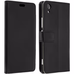Housse Portefeuille - AVIZAR - Sony Xperia XA1 - Noir - Coque Semi-rigide - Fonction Support