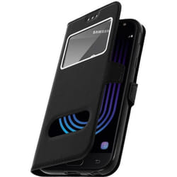 Housse pour Samsung Galaxy J3 2017 - AVIZAR - Coque Silicone Gel - Noir - Souple - Rabat