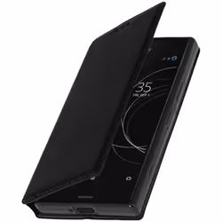 Housse - AVIZAR - Xperia XZ1 Compact - Éco-cuir - Noir - Fonction Support