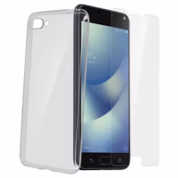 Pack de protection - AVIZAR - Zenfone 4 Max Plus/Pro ZC554KL - Coque silicone - Film verre trempé - Transparent