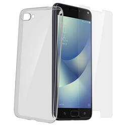 Pack de protection - AVIZAR - Zenfone 4 Max Plus/Pro ZC554KL - Coque silicone - Film verre trempé - Transparent