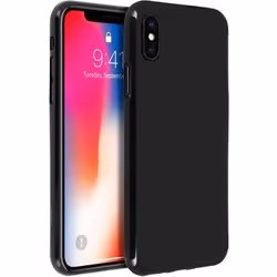 Coque iPhone X / XS - AVIZAR - Noir - Silicone gel incassable - Finition mate et brillante - Classique