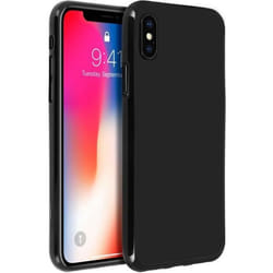 Coque iPhone X / XS - AVIZAR - Noir - Silicone gel incassable - Finition mate et brillante - Classique