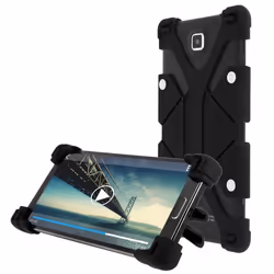 Coque smartphone - AVIZAR - Universel - Silicone noir - Antichocs - Support bureau
