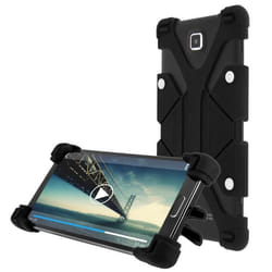 Coque smartphone - AVIZAR - Universel - Silicone noir - Antichocs - Support bureau