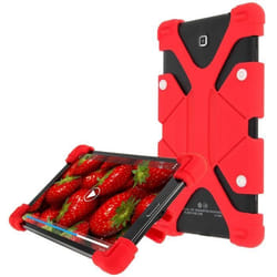 Coque tablette - AVIZAR - Universel - Silicone Gel - Rouge - 7.9 à 9 pouces