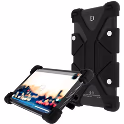 Coque tablette 8.9 à 12 pouces - AVIZAR - Universel Bumper Silicone Gel noir - Antichocs et support