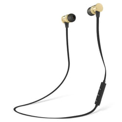 Écouteurs intra-auriculaires - AVIZAR - Noir/Or Dorée - Bluetooth - Autonomie 6h - Microphone intégré