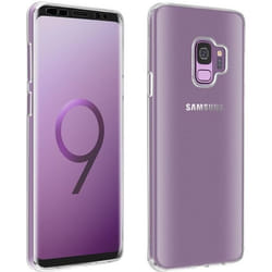 Coque et film de protection - AVIZAR - Galaxy S9 - Silicone transparent - Verre trempé - Protection complète
