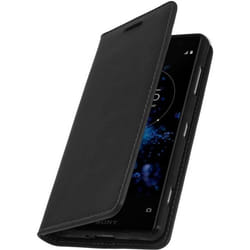 Etui - AVIZAR - Sony Xperia XZ2 - Cuir véritable - Fonction support - Noir