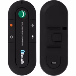 Kit Mains Libres - Bluetooth - Multipoint - Fixation Pare-soleil - Chargeur Allume-Cigare - Noir