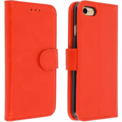 Housse portefeuille - AVIZAR - iPhone 7 / iPhone 8 - Rouge - Aimantée - Fonction support