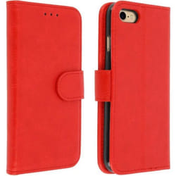 Housse portefeuille - AVIZAR - iPhone 7 / iPhone 8 - Rouge - Aimantée - Fonction support