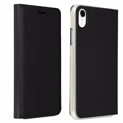 Housse Portefeuille - AVIZAR - iPhone XR - Éco-cuir - Ultra-fin - Noir