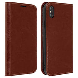 Étui iPhone XS Max - AVIZAR - Housse Cuir Portefeuille - Protection Chocs - Support Vidéo - 3 Fentes Cartes