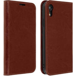Étui iPhone XR - AVIZAR - Housse Cuir Portefeuille - Protection Chocs - Support Vidéo - 3 Fentes Cartes