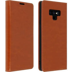 Étui pour Samsung Galaxy Note 9 - AVIZAR - Housse Cuir Portefeuille - Support Vidéo - Marron - Semi-rigide