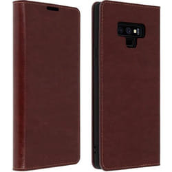 Étui pour Samsung Galaxy Note 9 - AVIZAR - Housse Cuir Portefeuille - Marron - Support Vidéo - 3 Fentes Cartes